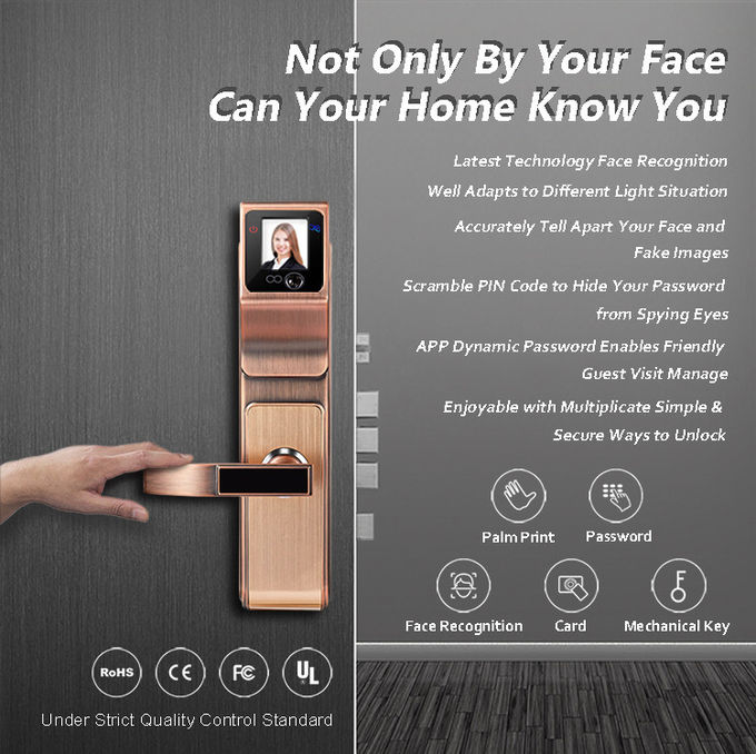 家またはオフィスのための理性的な顔認識のドア ロック サポートICカード 0